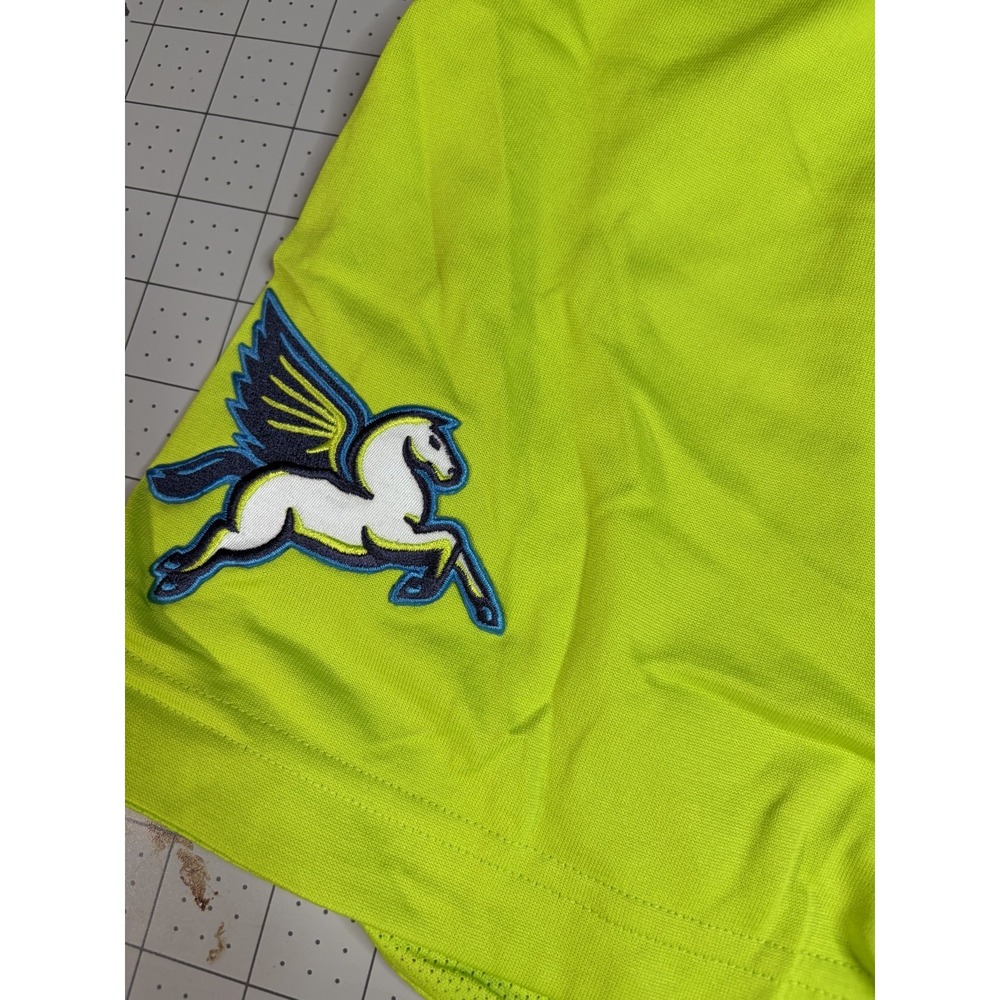 adidas Neon Yellow Athletic Shorts with Blue and Red Accents - Picture 3 of 8